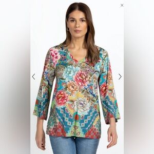 Johnny Was PRISMA V‑NECK KIMONO SLEEVE TUNIC